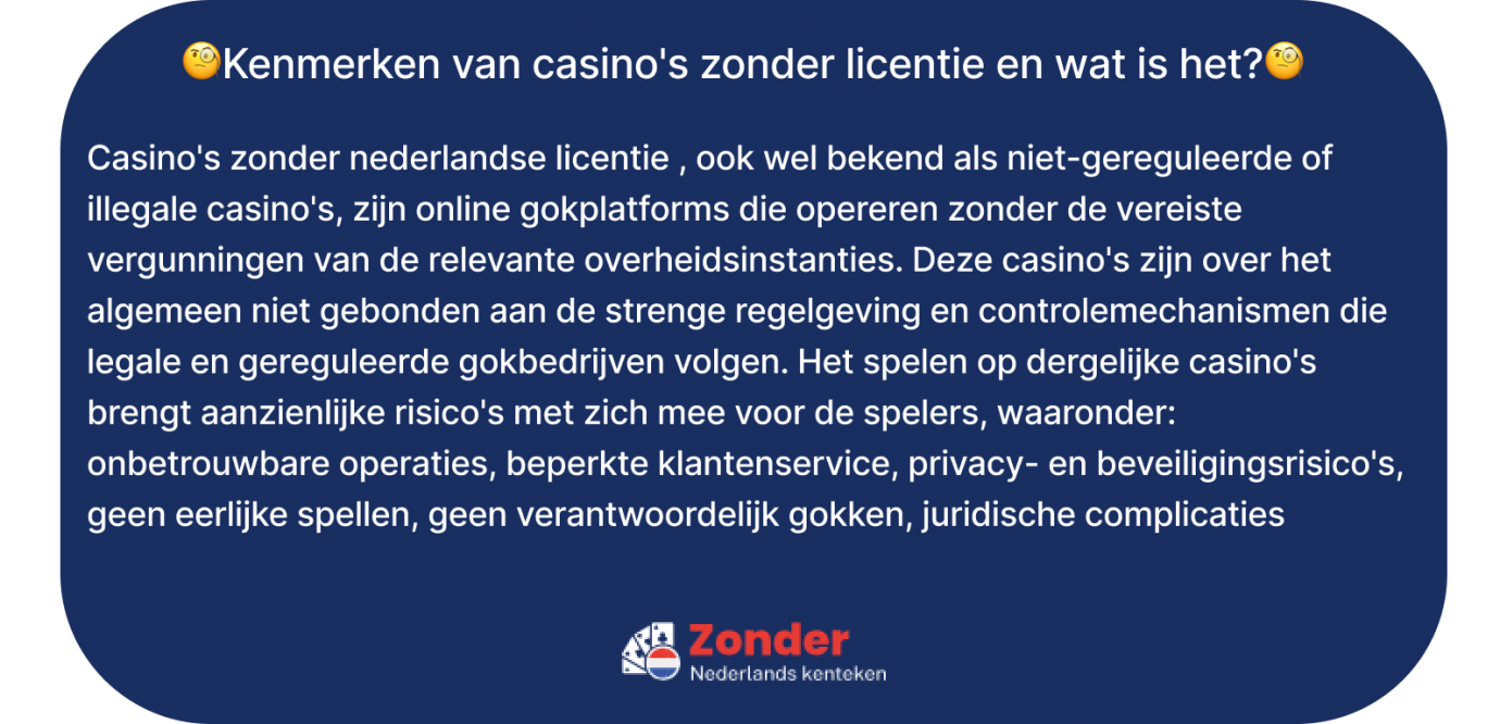kenmerken van casino's zonder licentie en wat is het