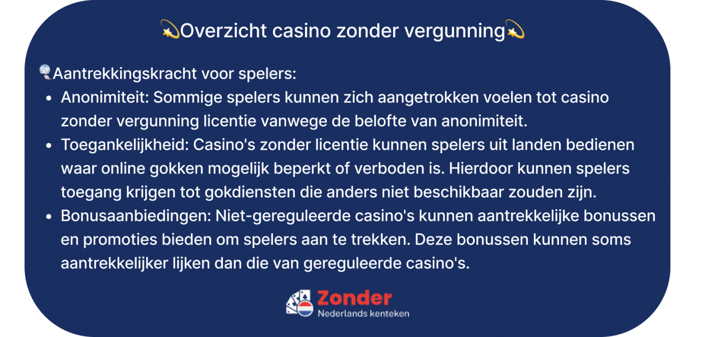 overzicht casino zonder vergunning